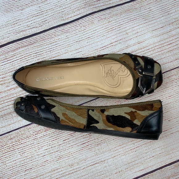 Gianni Bini Shoes - Gianni Bini Ballet Flats 9.5 calf hair Camo Punk